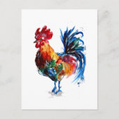 Big Rooster Waterverf Briefkaart (Voorkant)