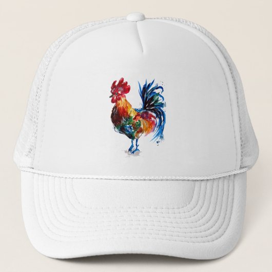 Big Rooster Waterverf Trucker Pet (Voorkant)