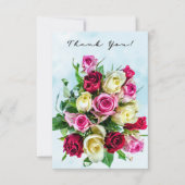 Big Rose Bouquet op Blue Splash Background Bedankkaart (Voorkant)