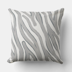 Big Rough Light Grey Zebra Stripe Two Tone Kussen