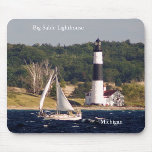 Big Sable Lighthouse & Boat mousepad Muismat (Voorkant)