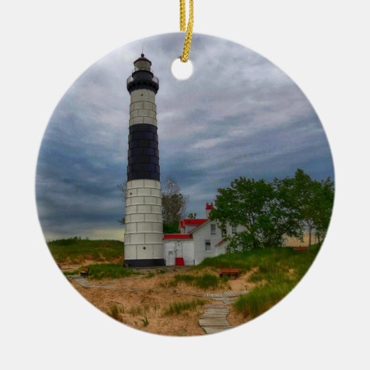 Big Sable Lighthouse Keramisch Ornament (Voorkant)