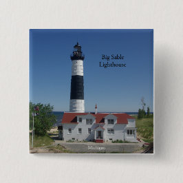 Big Sable Lighthouse knop Vierkante Button 5,1 Cm
