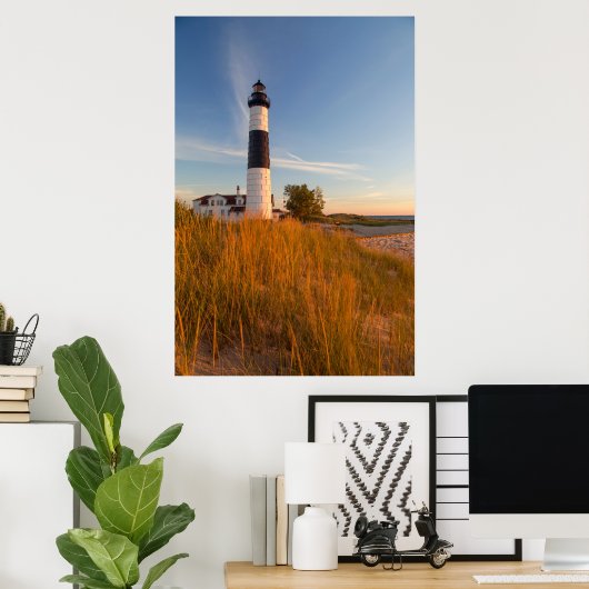 Big Sable Point Lighthouse On Lake Michigan 3 Poster (Thuiskantoor)