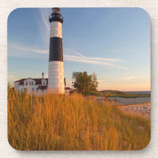 Big Sable Point Lighthouse op Lake Michigan 3 Bier Onderzetter (Voorkant)