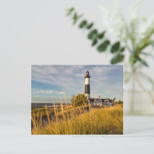 Big Sable Point Lighthouse op Lake Michigan Briefkaart (Staand voorkant)