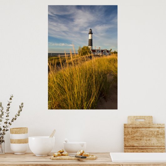 Big Sable Point Lighthouse op Lake Michigan Poster (Keuken)