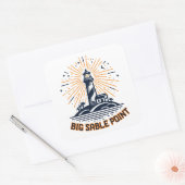 Big Sable Point Lighthouse Sunrise Vierkante Sticker (Envelop)