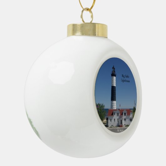 Big Sable Point Lighthouse-versiering Keramische Bal Ornament (Links)