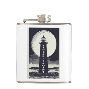 Big Sable Point Michigan Lighthouse Moon Heupfles