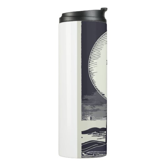 Big Sable Point Michigan Lighthouse Moon Thermosbeker (Gedraaid links)