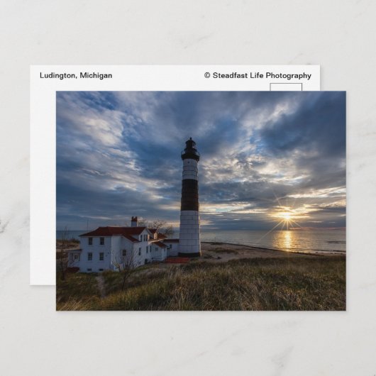 Big Sable Point Spring Sunset Briefkaart (Voorkant / Achterkant)