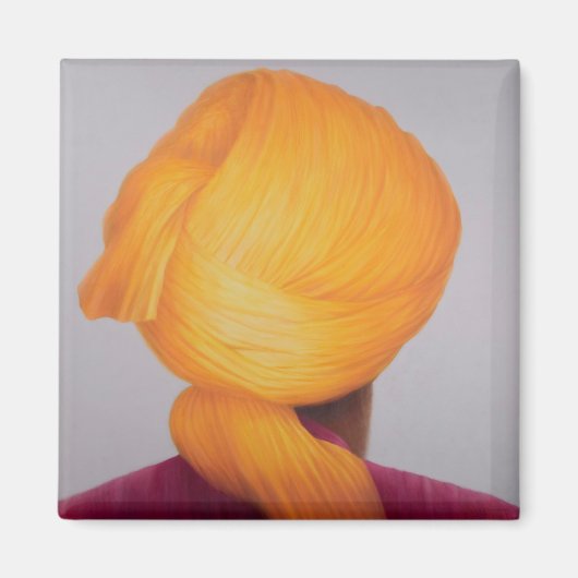 Big Saffron Turban Magneet (Voorkant)