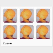 Big Saffron Turban Vierkante Sticker (Vel)