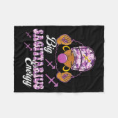 Big Sagittarius Energy Afro Girl With Purple Camou Fleece Deken (Voorkant (Horizontaal))