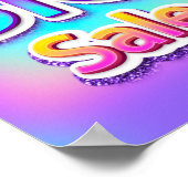 Big Sale Script End of Season Holografen Roze Poster (Hoek)