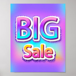 Big Sale Script End of Season Holografen Roze Poster