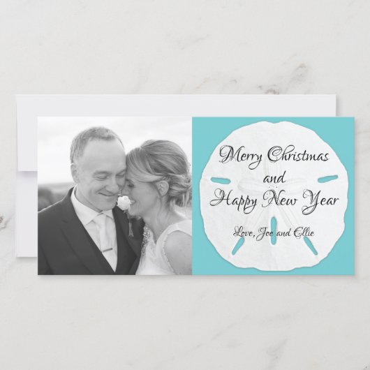 Big Sand Dollar Long Photo Kerstman Kaart (Voorkant)