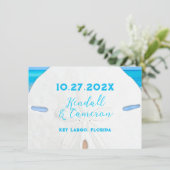 Big Sand Dollar Simple Save the Date Cards Kaart (Staand voorkant)