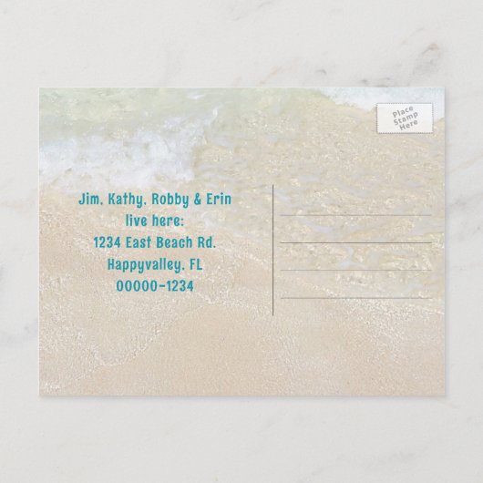 Big Sand Dollar Tropical New Address Briefkaarten (Achterkant)