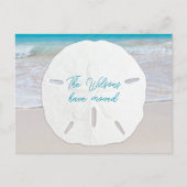 Big Sand Dollar Tropical New Address Briefkaarten (Voorkant)