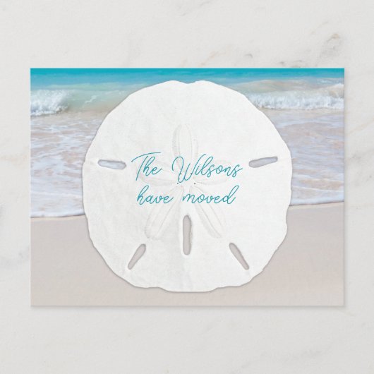 Big Sand Dollar Tropical New Address Briefkaarten (Voorkant)