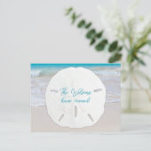 Big Sand Dollar Tropical New Address Briefkaarten (Staand voorkant)