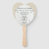 Big Sand Dollars Heart-Shaped Wedding Fan Program Handwaaier (Voorkant)