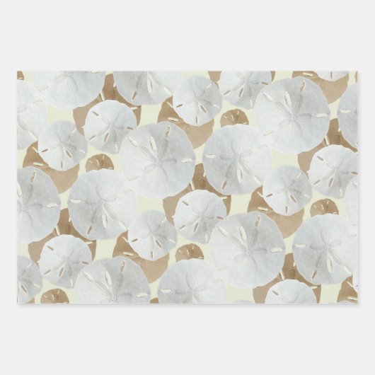 Big Sand Dollars patterned Flat Wrapping Paper Ze (Voorkant 3)