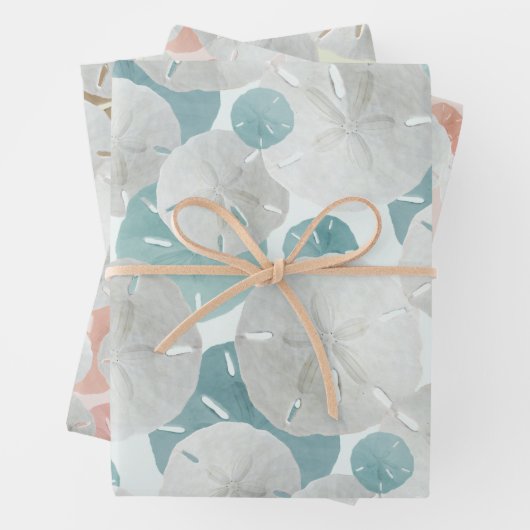 Big Sand Dollars patterned Flat Wrapping Paper Ze (In situ)