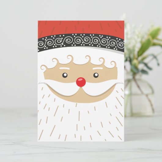 Big Santa Face Dirty Santa Gift Exchange Party Kaart (Staand voorkant)