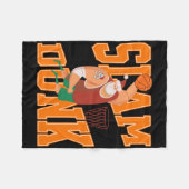 Big Santa Slam Dunk Basketbal Kerstmis Fleece Deken (Voorkant (Horizontaal))