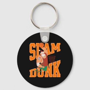 Big Santa Slam Dunk Basketbal Kerstmis Sleutelhanger