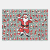 Big Santa Wrapping Paper Flat Sheet Set van 3 (Voorkant 2)