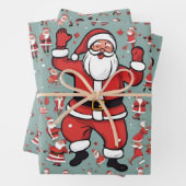 Big Santa Wrapping Paper Flat Sheet Set van 3 (In situ)
