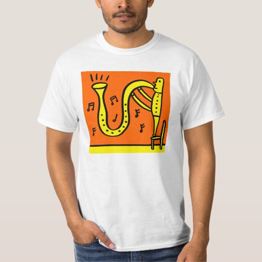 Big Saxophone Love-in Happiness Yes T-shirt (Voorkant)