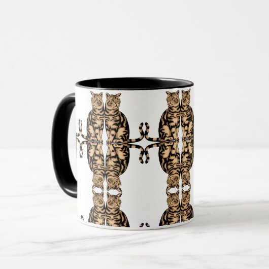 Big Schattige Cat Dierenvriend Design Mok (Voorkant links)