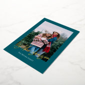 Big Script Foil Single Photo Holiday Card Folie Feestdagenkaart (Gedraaid)