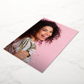 Big Script Name Photo Afstudeerder Party - vertica Folie Uitnodiging (Gedraaid)