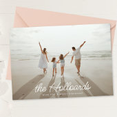 Big Script Uw aangepaste naam Christmas 5 Photo Feestdagenkaart