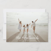 Big Script Uw aangepaste naam | Kerstfoto Feestdagenkaart (Voorkant)