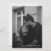 Big Script Zwart-wit bruiloft Save the Date Kaart (Achterkant)