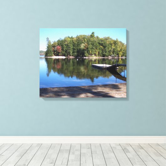 Big Sebago Lake 2, Maine Canvas Afdruk (Insitu (Houten vloer))