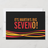 Big SevenO! Eenvoudige lintverjaardagsuitnodiging Kaart (Voorkant)