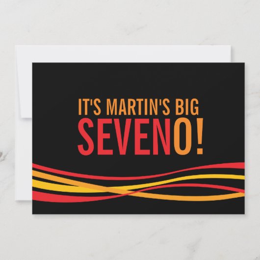 Big SevenO! Eenvoudige lintverjaardagsuitnodiging Kaart (Voorkant)