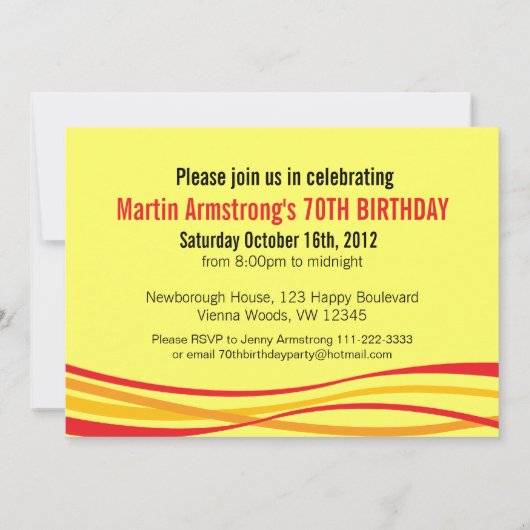 Big SevenO! Eenvoudige lintverjaardagsuitnodiging Kaart (Achterkant)