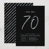 Big Seventy | Zilver & Zwart 70ste verjaardagsfees Kaart (Voorkant / Achterkant)