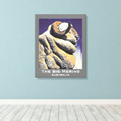 Big Sheep Big Merino Australisch reispictogram Canvas Afdruk (Insitu (Houten vloer))