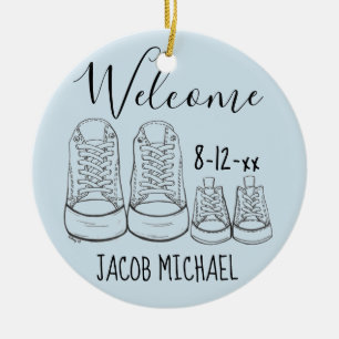 Big Shoes Baby Shower Baptism Christening Keramisch Ornament