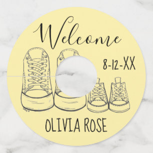 Big Shoes Baby Shower Baptism Christening Wijnglaslabel